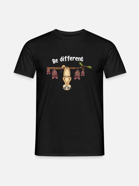 Be Different Erdmännchen Fledermaus - Männer T-Shirt - Schwarz