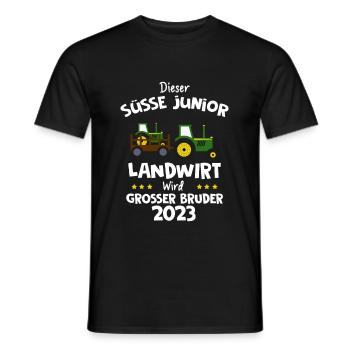 Großer Bruder 2023 Traktor - Männer T-Shirt - Schwarz - Vorne - AI Model Male 178 light (178cm)