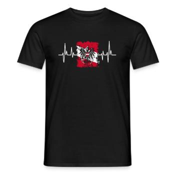Austria Flag Heartbeat Österreich - Männer T-Shirt - Schwarz - Vorne - AI Model Male 178 light (178cm)