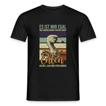 Ente Ich Will Dass Mich Enten Mögen Entenzüchter - Männer T-Shirt - Schwarz - Vorne - AI Model Male 178 light (178cm)