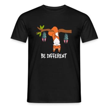 Be Different Fuchs Fledermaus - Männer T-Shirt - Schwarz - Vorne - AI Model Male 178 light (178cm)