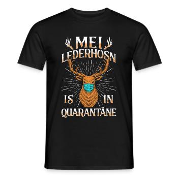 Mei Lederhosn is in da Wäsch Lederhose Ersatz - Männer T-Shirt - Schwarz - Vorne - AI Model Male 178 light (178cm)