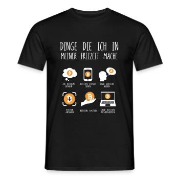 Dinge die ich in meiner Freizeit mache Bitcoin - Männer T-Shirt - Schwarz - Vorne - AI Model Male 178 light (178cm)