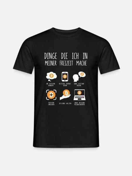 Dinge die ich in meiner Freizeit mache Bitcoin - Männer T-Shirt - Schwarz