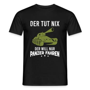 Panzer Der Tut Nix Der Will Nur Panzer Fahren - Männer T-Shirt - Schwarz - Vorne - AI Model Male 178 light (178cm)