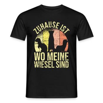 Zuhause ist wo meine Wiesel sind - Männer T-Shirt - Schwarz - Vorne - AI Model Male 178 light (178cm)