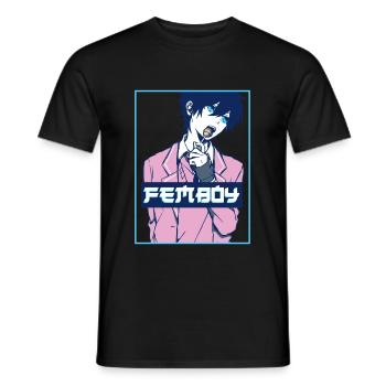Femboy Aesthetic Japanese Anime Boy Crossdressing - Männer T-Shirt - Schwarz - Vorne - AI Model Male 178 light (178cm)