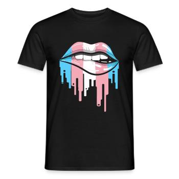 Transgender Lippen LGBTQ Pride Flagge Transgender - Männer T-Shirt - Schwarz - Vorne - AI Model Male 178 light (178cm)