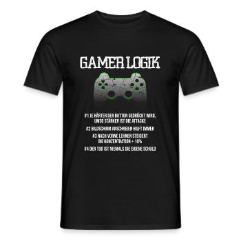 Gamer Logik Computer PC Controller Zocker Jungs - Männer T-Shirt - Schwarz - Vorne - AI Model Male 178 light (178cm)