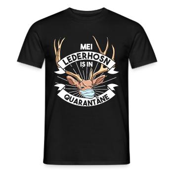 Mei Lederhosn is in Quarantäne Lederhose Ersatz - Männer T-Shirt - Schwarz - Vorne - AI Model Male 178 light (178cm)
