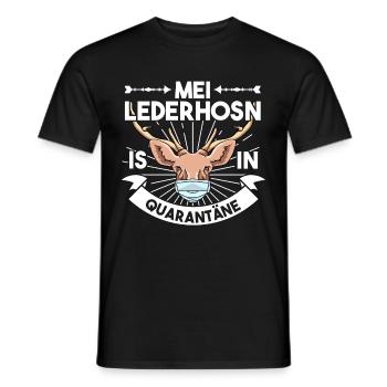 Mei Lederhosn is in Quarantäne Lederhose Ersatz - Männer T-Shirt - Schwarz - Vorne - AI Model Male 178 light (178cm)