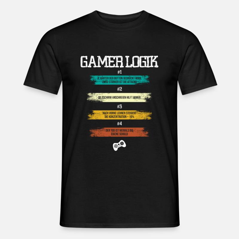 Gamer Logik - Männer T-Shirt - Schwarz