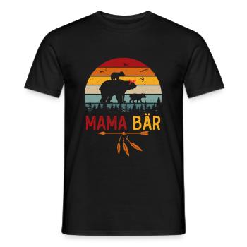 MamaBär - Männer T-Shirt - Schwarz - Vorne - AI Model Male 178 light (178cm)