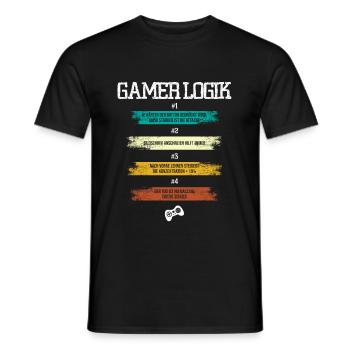 Gamer Logik - Männer T-Shirt - Schwarz - Vorne - AI Model Male 178 light (178cm)