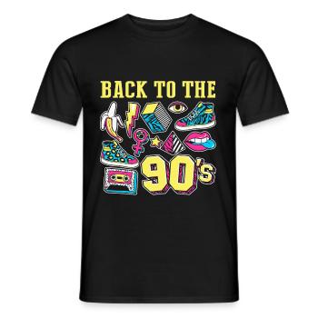 Back To 90's Vintage Kassette Tape Mixtape - Männer T-Shirt - Schwarz - Vorne - AI Model Male 178 light (178cm)