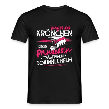 Vergiss Das Krönchen Prinzessin Downhill Helm - Männer T-Shirt - Schwarz - Vorne - AI Model Male 178 light (178cm)