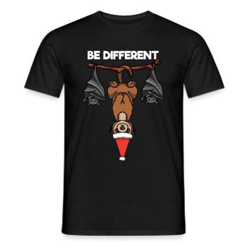Be Different Erdmännchen Fledermaus Weihnachten - Männer T-Shirt - Schwarz - Vorne - AI Model Male 178 light (178cm)