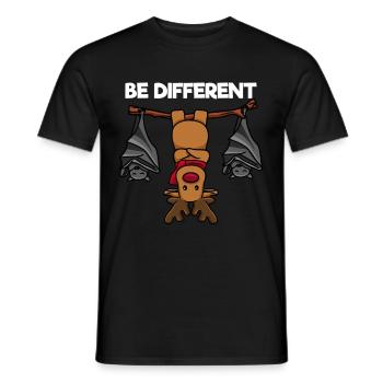 Be Different Rentier Fledermäuse Weihnachten - Männer T-Shirt - Schwarz - Vorne - AI Model Male 178 light (178cm)