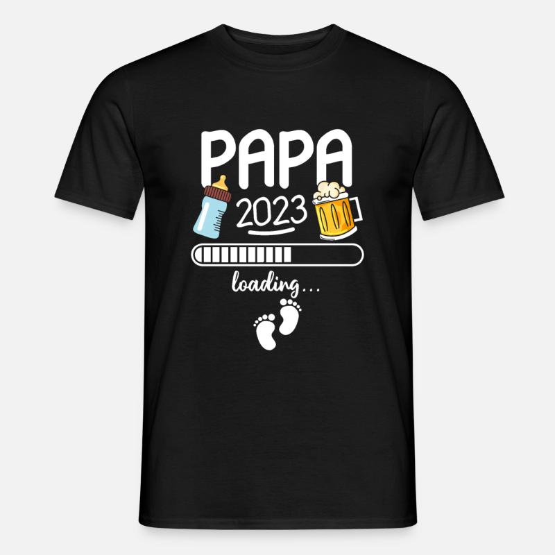 Werdender Papa 2023 Loading - Männer T-Shirt - Schwarz