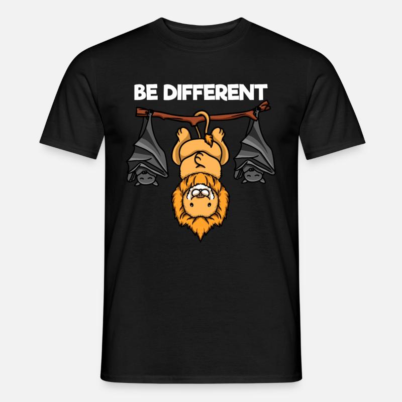 Be Different Löwe und Fledermäuse - Männer T-Shirt - Schwarz