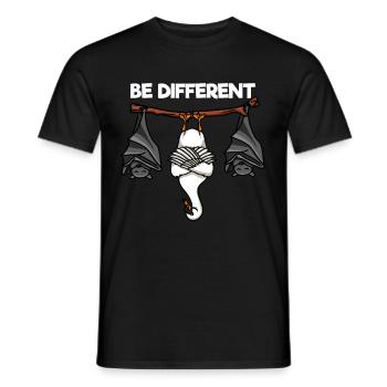 Be Different Schwan und Fledermäuse - Männer T-Shirt - Schwarz - Vorne - AI Model Male 178 light (178cm)