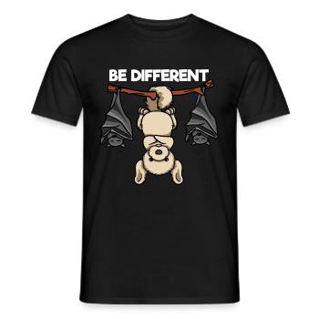 Be Different Labrador mit Fledermäusen - Männer T-Shirt - Schwarz - Vorne - AI Model Male 178 light (178cm)
