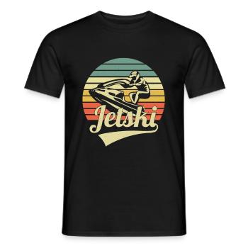 Jet Ski Retro Vintage Sunset Water Scooter Jet Ski - Männer T-Shirt - Schwarz - Vorne - AI Model Male 178 light (178cm)