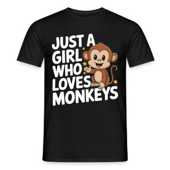 Monkey Monkey Animal Gorilla Chimpanzee - Men's T-Shirt - black - Front - AI Model Male 178 light (178cm)