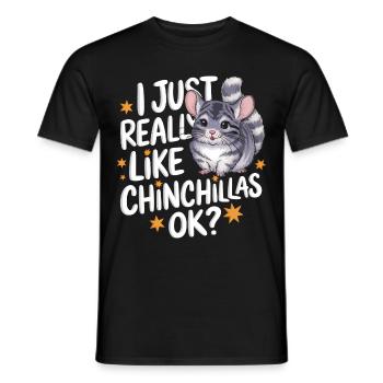 Chinchilla Chinchillas Mouse - Men's T-Shirt - black - Front - AI Model Male 178 light (178cm)