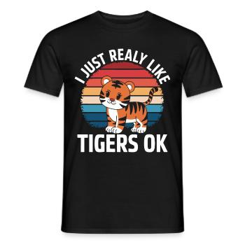 Tiger Tier Zoo Wildtier - Männer T-Shirt - Schwarz - Vorne - AI Model Male 178 light (178cm)