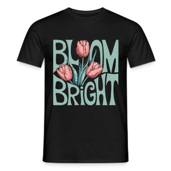 Bloom Bright Tulpen Illustration Frühlingshaftes - Männer T-Shirt - Schwarz - Vorne - AI Model Male 178 light (178cm)