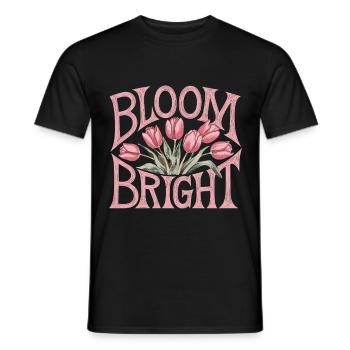 Bloom Bright Tulip Blossoms Alive - Men's T-Shirt - black - Front - AI Model Male 178 light (178cm)