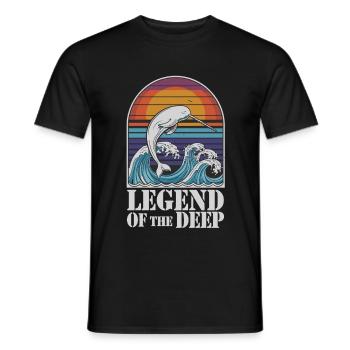 Légende Du Narval Profond Illustration Avec - T-shirt homme - noir - Devant - AI Model Male 178 light (178cm)