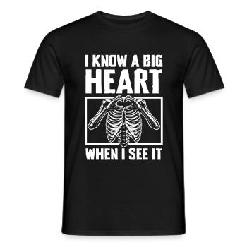 Je reconnais un grand cœur quand j’en vois un - T-shirt homme - noir - Devant - AI Model Male 178 light (178cm)