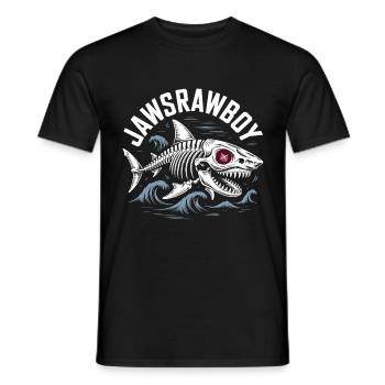 Jawsrawboy Skeleton Shark Illustration - Men's T-Shirt - black - Front - AI Model Male 178 light (178cm)
