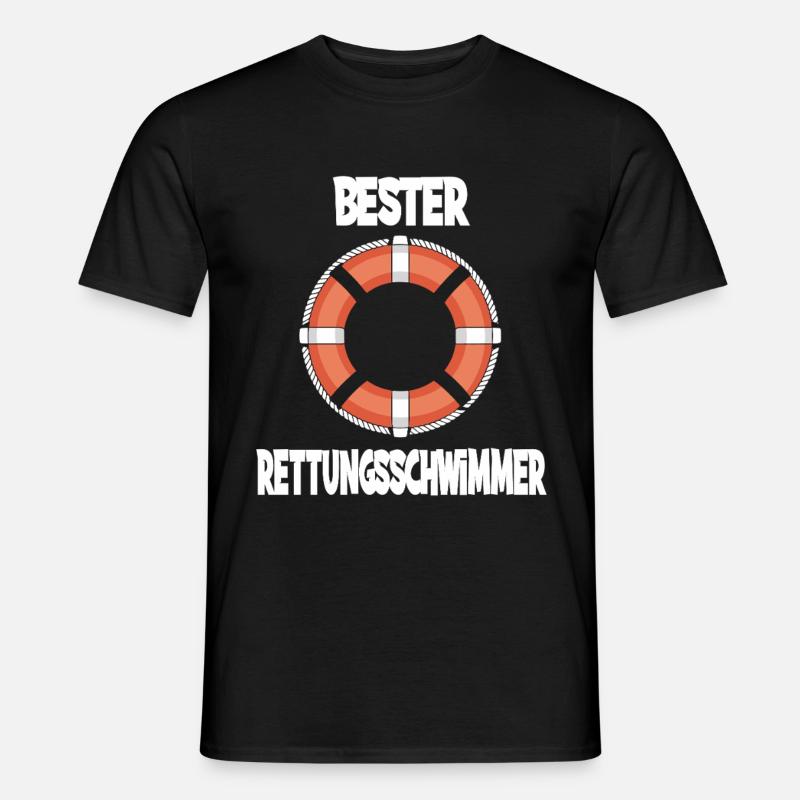 Bester Rettungsschwimmer Leben Rettungsring - Männer T-Shirt - Schwarz