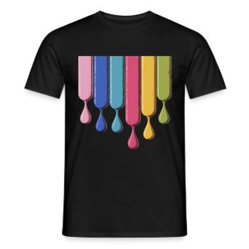 Bunte Farben Tropfen Mischung Kunst - Männer T-Shirt - Schwarz - Vorne - AI Model Male 178 light (178cm)