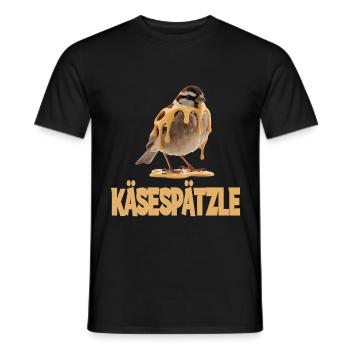 Käsespätzle Vogel Illustrativ Humorvoll - Männer T-Shirt - Schwarz - Vorne - AI Model Male 178 light (178cm)