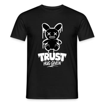 Confiance Câlin Donné Lapin Drôle - T-shirt homme - noir - Devant - AI Model Male 178 light (178cm)