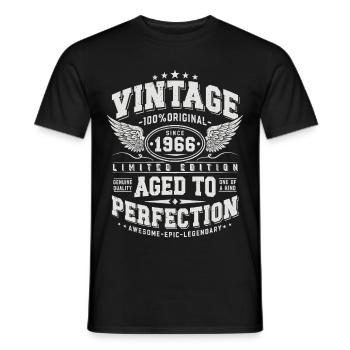 Vintage, 1966, Vintage Retro, Cadeau d’anniversaire - T-shirt homme - noir - Devant - AI Model Male 178 light (178cm)