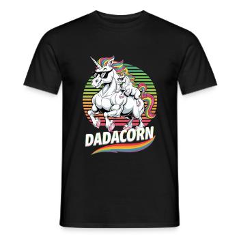 Dadacorn Lustiges Einhorn Motiv für Väter - Männer T-Shirt - Schwarz - Vorne - AI Model Male 178 light (178cm)