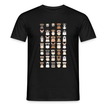 Portraits de bouledogues polyvalents pour les amoureux - T-shirt homme - noir - Devant - AI Model Male 178 light (178cm)