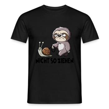Nicht So Ziehen Faultier Mit Schnecke Humor - Männer T-Shirt - Schwarz - Vorne - AI Model Male 178 light (178cm)