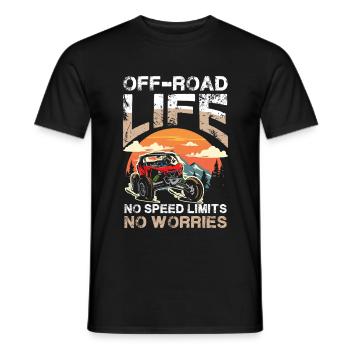 Vie hors route, pas de limitation de vitesse, pas de soucis - T-shirt homme - noir - Devant - AI Model Male 178 light (178cm)