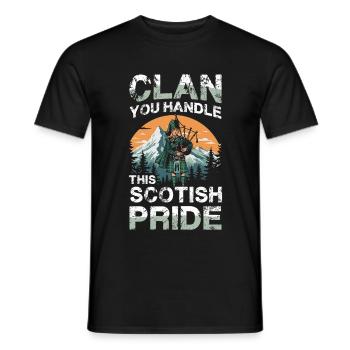 Can you handle Scottish pride? Clan - Men's T-Shirt - black - Front - AI Model Male 178 light (178cm)