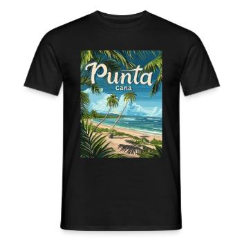 Tropical Punta Cana Beach Palmiers paradisiaques - T-shirt homme - noir - Devant - AI Model Male 178 light (178cm)