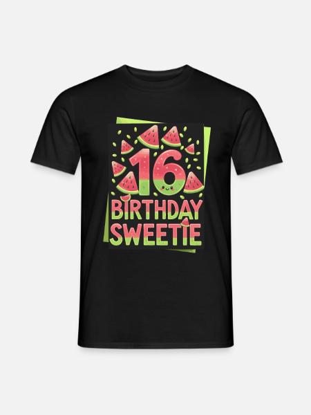 16th Birthday Watermelon Fun - Men's T-Shirt - black