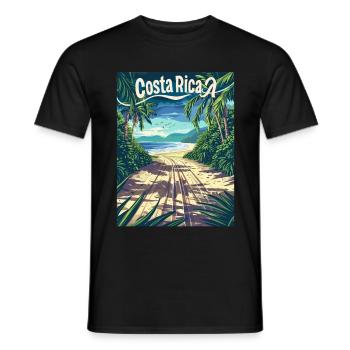 Costa Rica Paradisiacal Beaches and Tropics - Men's T-Shirt - black - Front - AI Model Male 178 light (178cm)