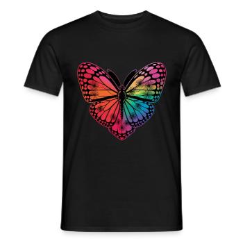 Colorful Butterfly Rainbow Fantasy Nature - Men's T-Shirt - black - Front - AI Model Male 178 light (178cm)