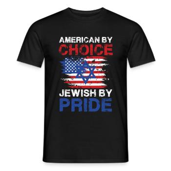 Américain Par choix Juif Par Fierté Drapeau Design - T-shirt homme - noir - Devant - AI Model Male 178 light (178cm)